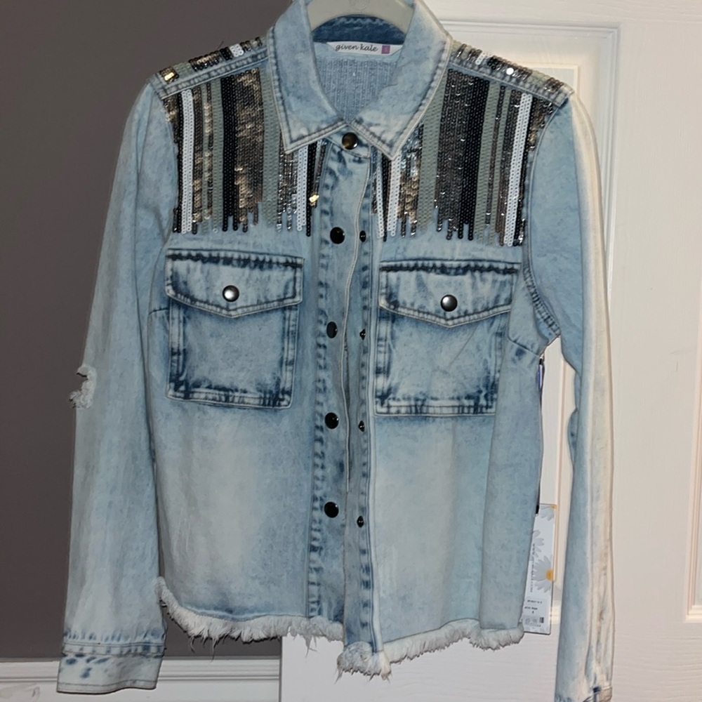 Given Kale sparkly jean jacket
